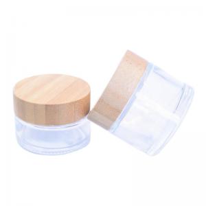 tarro de cristal a prueba de niños de madera con tapa de madera para cosméticos - Safecare