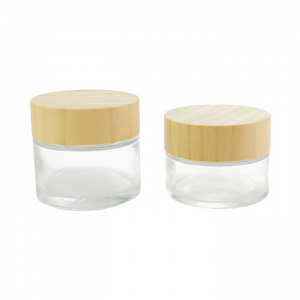 Tarro de crema de vidrio con tapa de madera de embalaje cosmético de gran venta - Safecare