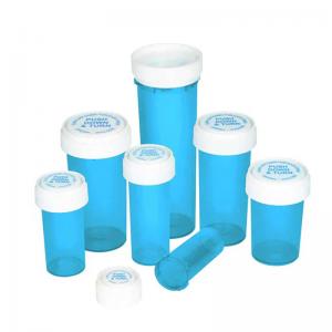 botella de prescripción azul envase de tableta reversible envase de píldora direccional dual - Safecare