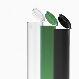 Tubo de plástico con tapa abatible y logotipo personalizado
