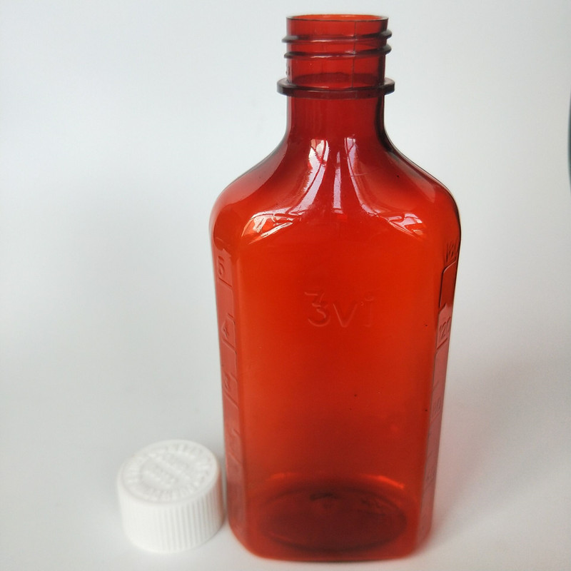 Botella médica para mascotas con jarabe de ámbar de 180 ml, 6 oz