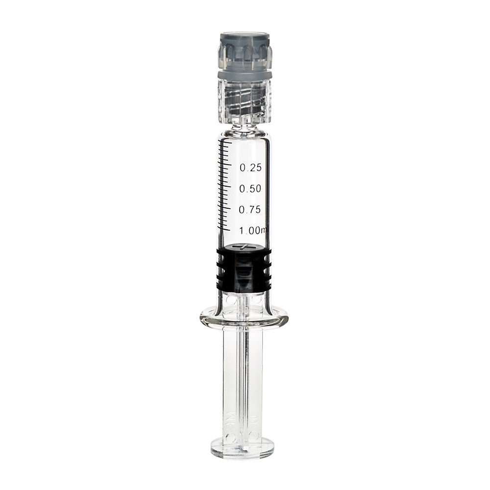 Jeringa de vidrio Luer Lock precargada de borosilicato de 1 ml al por mayor